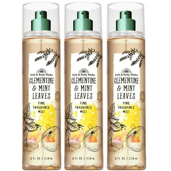 Bath and Body Works CLEMENTINE & MINT LEAVES lot of 3 Fine Fragrance Mist - Full Size