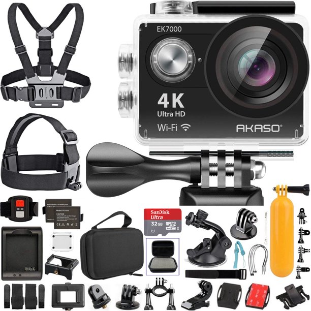AKASO EK7000 4K Video WiFi Action Camera Ultra HD Waterproof DV Camcorder 12MP 170 Degree Wide