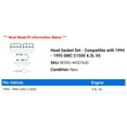 thumbnail image 2 of Head Gasket Set - Compatible with 1994 - 1995 GMC C1500 4.3L V6, 2 of 2
