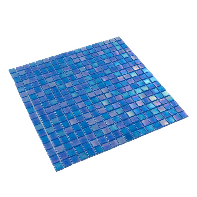 Skosh 11.6 in. x 11.6 in. Glossy Azure Blue Glass Mosaic Wall and Floor Tile (18.69 sq. ft./case) (20-pack)