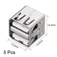 thumbnail image 2 of Unique Bargains PCB USB Connector Type-A Dual Port Female Jack 8P Vertical 180 Degree 5Pcs, 2 of 4