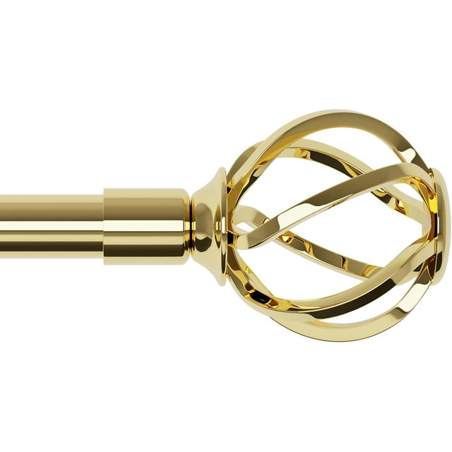 shiyou-Gold Tringle à Rideau 32 à 50 Pouces avec Embouts Torsadés en Cage, Ensemble de Tringles à Rideaux Réglables avec Supports, Tringle à Rideaux Robuste pour Chambre, Cuisine, Tringle à Rideaux Décorative 5/8 Pouces