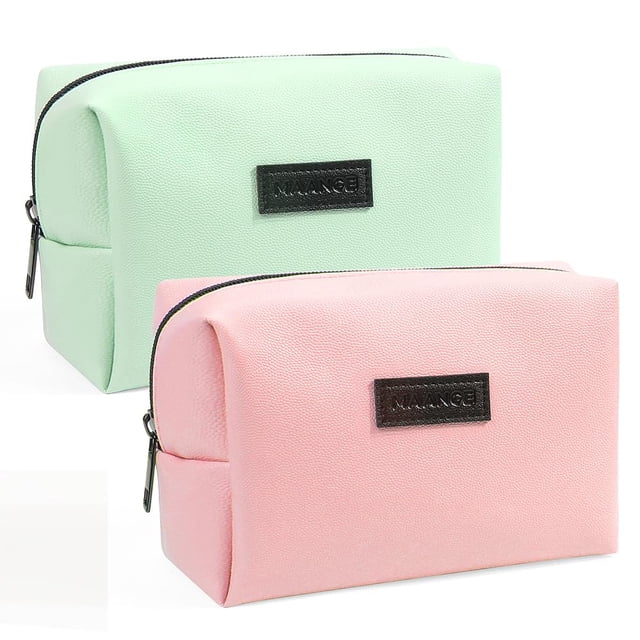 Bolsa de maquillaje MAANGE pequeña para monedero, viajes, cosméticos, piel sintética