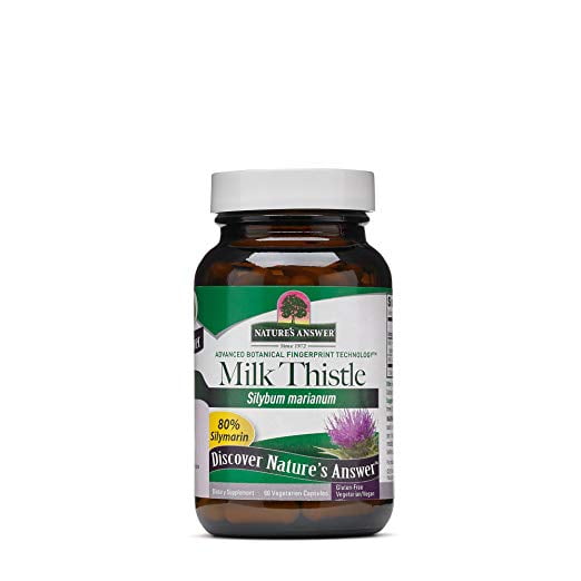 2 Pack Nature's Answer Milk Thistle Herbal Extract, 60 Vegetarian
