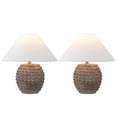 thumbnail image 3 of JONATHAN Y Effie 18.25" Minimalist Scandinavian Ceramic/Iron Hobnail LED Table Lamp, Matte Taupe (Set of 2), JYL5601C-SET2, 3 of 7