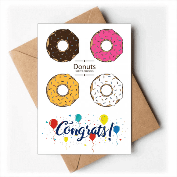 Cartes de Mariage Félicitations Enveloppes de Vœux Dessert Sucré Quatre Couleurs