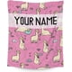 thumbnail image 1 of Manta de llama personalizada, regalo con nombre, 50 x 60 pulgadas, linda manta para niñas y mujeres, mantas de felpa suaves y rosadas para cama, sofá y sillón, 1 of 8