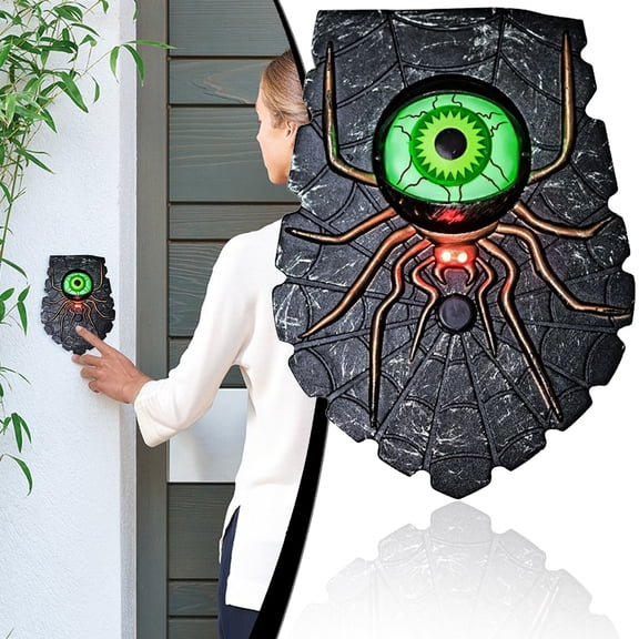 Halloween Doorbell with Animated Eyeballs and Scary Sound Effects, Party Prop -DG