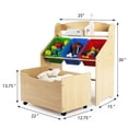 thumbnail image 4 of Humble Crew 3-in-1 Toddler-Size Storage Organizer with Rolling Toy Box, Plastic Bins, Finish/Primary, Natural Finish & Primary, 4 of 4