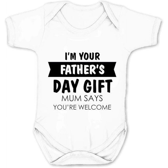 Reality Glitch Happy Father's Day..Mum Says You're Welcome Babygrow Funny Gift