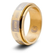 CritSuccess Hit Location Dice Ring Body Parts Spinner (Size 12 - Stainless Steel - Gold)