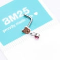 thumbnail image 5 of Adorable Teddy Bear Sparkle Dangle L-Shaped Nose Ring, 5 of 5