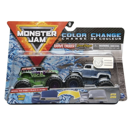 Monster Jam, Official Grave Digger vs. Grave Digger (1984 Retro) Color-Changing Die-Cast Monster Trucks, 1:64 Scale