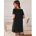 thumbnail image 5 of Ekouaer Nightgowns for Women 2 Pack Night Gowns Short Sleeve Sleepshirts Pullover Nightshirts Soft Sleepwear, 5 of 6