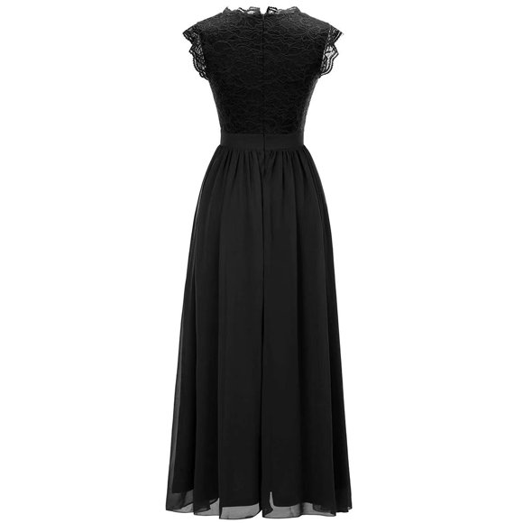 Vestido de fiesta para mujer, maxivestido largo de noche, elegante para boda, vestido de cóctel de encaje