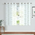 thumbnail image 6 of Curtainking Sheer Curtains 63 inches Embroidered Leaf Window Curtains for Living Room Grommet Top 2 Panels Voile Drapes for Bedroom Green on White, 6 of 7