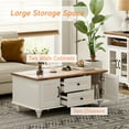 thumbnail image 3 of FITUEYES Storage Wood Coffee Table, White, 3 of 6