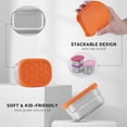 thumbnail image 2 of Stainless Steel Snack Containers for Kids Easy Open Leak Proof Small Food Containers with Silicone Lids Lunch Box 3Pcs, 2 of 5