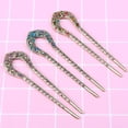 thumbnail image 5 of Vintage Rhinestone Hair Women Stick, Clips Accessories Double Stick Holder Style U-shape Accessory and French Hairpins Blossom U- Flower Styling Blue Woman Forks Stylish Purple, 5 of 5