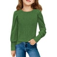 thumbnail image 1 of MeetoTime Blouses à Manches Longues pour Enfants Col Rond Décontracté Couleur Unie Printemps Automne Pull pour Filles, 1 of 6