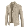 thumbnail image 1 of EGNMCR Chandail pour Homme Homme Décontracté Uni Cardigan à Manches Longues Col Rabattu Veste Chandail avec Poche, 1 of 4