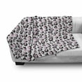 thumbnail image 2 of Modern Soft Flannel Fleece Throw Blanket, Leopard Spots Style Animal Print Digital Brushstroke Camouflage Like, Cozy Plush for Indoor and Outdoor Use, 50" x 60", Baby Pink Charcoal Grey, by Ambesonne, 2 of 5