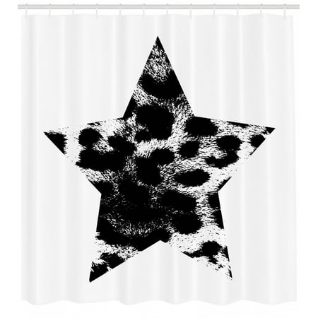 Leopard Print Shower Curtain Star With Leopard Texture With