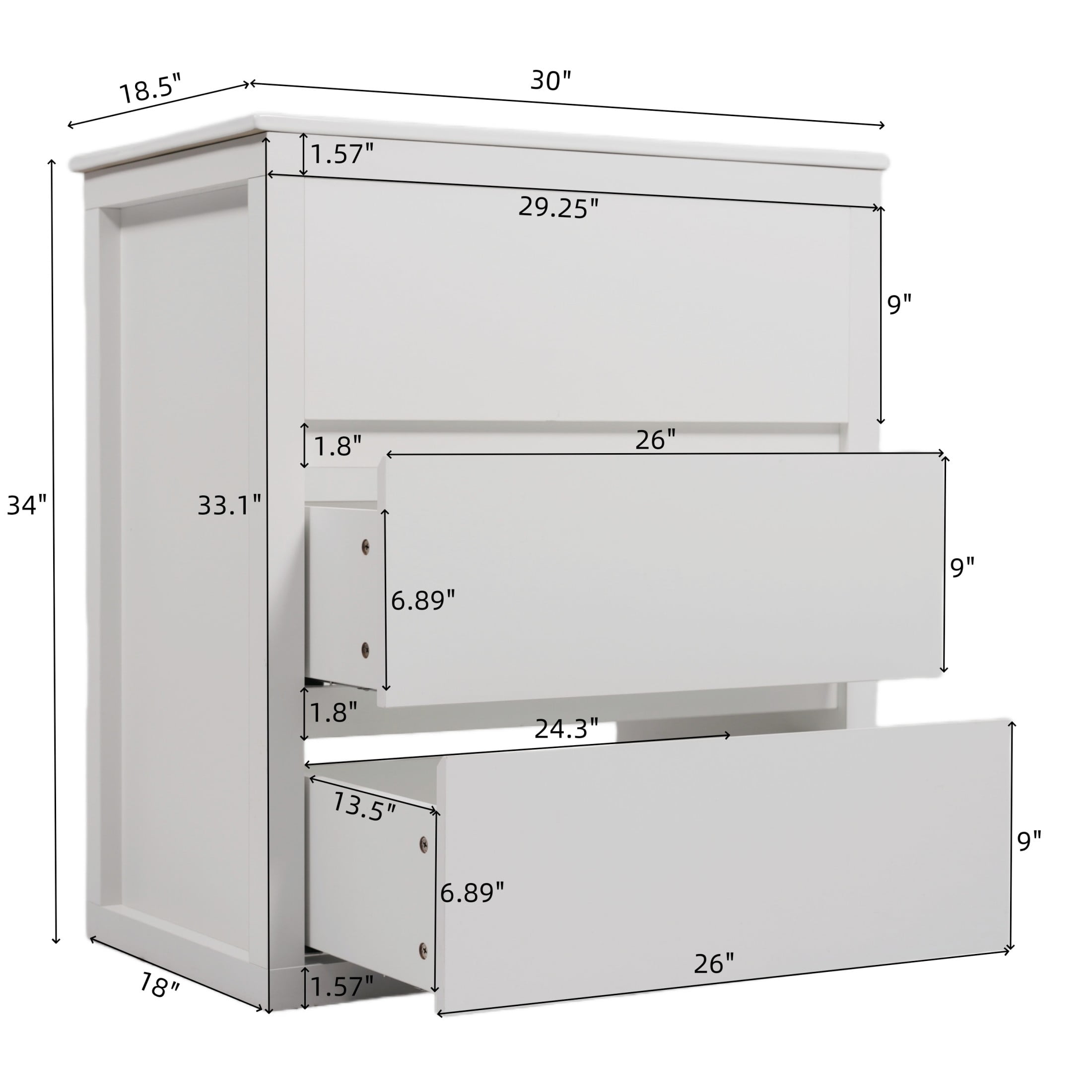 Christopher Knight Home 30" Bathroom Vanity with Sink, Soft-Close Drawers & Beveled Handleless Design, White