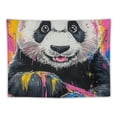 thumbnail image 5 of Patifu Panda Bear Graffiti Art Tapestry Wall Hanging Unique Style Graphic Tapestries Home Wall Decor for Living Room Bedroom Apartment Farmhouse Dorm - Short Plush 40x60inch, 5 of 6