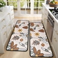 thumbnail image 4 of Kitchen Rugs Sets Of 2,Brown Mushroom Flower Light Pattern Anti Fatigue Kitchen Mat Rugs Non Slip Washable,Decorative Kitchen Floor Mats for Kitchen,Sink,Laundry,17"x47"+17"x47", 4 of 5