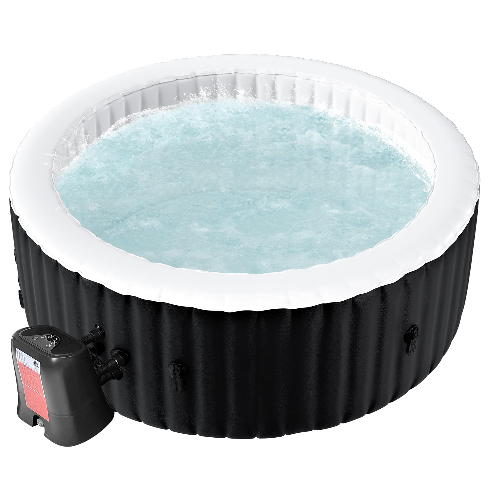 MOPHOTO 2-4 Person Inflatable Hot Tub, 72" X 72" X 25" Large Portable Round Hottub with 120 Bubble Jets, Outdoor Bathtub Spa Set Included Heater Pump, Filter and Spa Cover