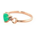 thumbnail image 2 of Galaxy Gold 14k Rose Gold Genuine Diamonds & Heart-shaped Natural Emerald Ring - Size 7.0, 2 of 5