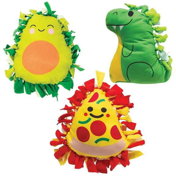 Fun Express Character Fleece Tied Pillow Craft Kit Assortment - Makes 18