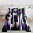 thumbnail image 2 of Manfei Black Purple Gray Full Size Comforter Sets 3-Piece, Modern Gradient Stripe Bedding Comforter Set, Contemporary Geometric Bedding Sets, Luxury Bedroom Decor, 2 of 8