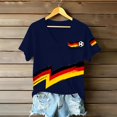 thumbnail image 4 of Women's Germany Football Graphic T-Shirt, V-Neck Casual Letter Print T-Shirt, Fashion Short Sleeve Graphic Tee, Summer Daily Lightweight Tops for Soccer Tournament 2026 Navy Size: 2XL, 4 of 4