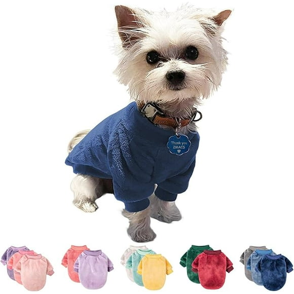 Ropa para Mascotas de Temporada de Otoño e Invierno, de Color Sólido, Hecha de Polar de Coral, que Mantiene Calientes y es Cómoda, Camisa de Polar para Perritos y Gatos.