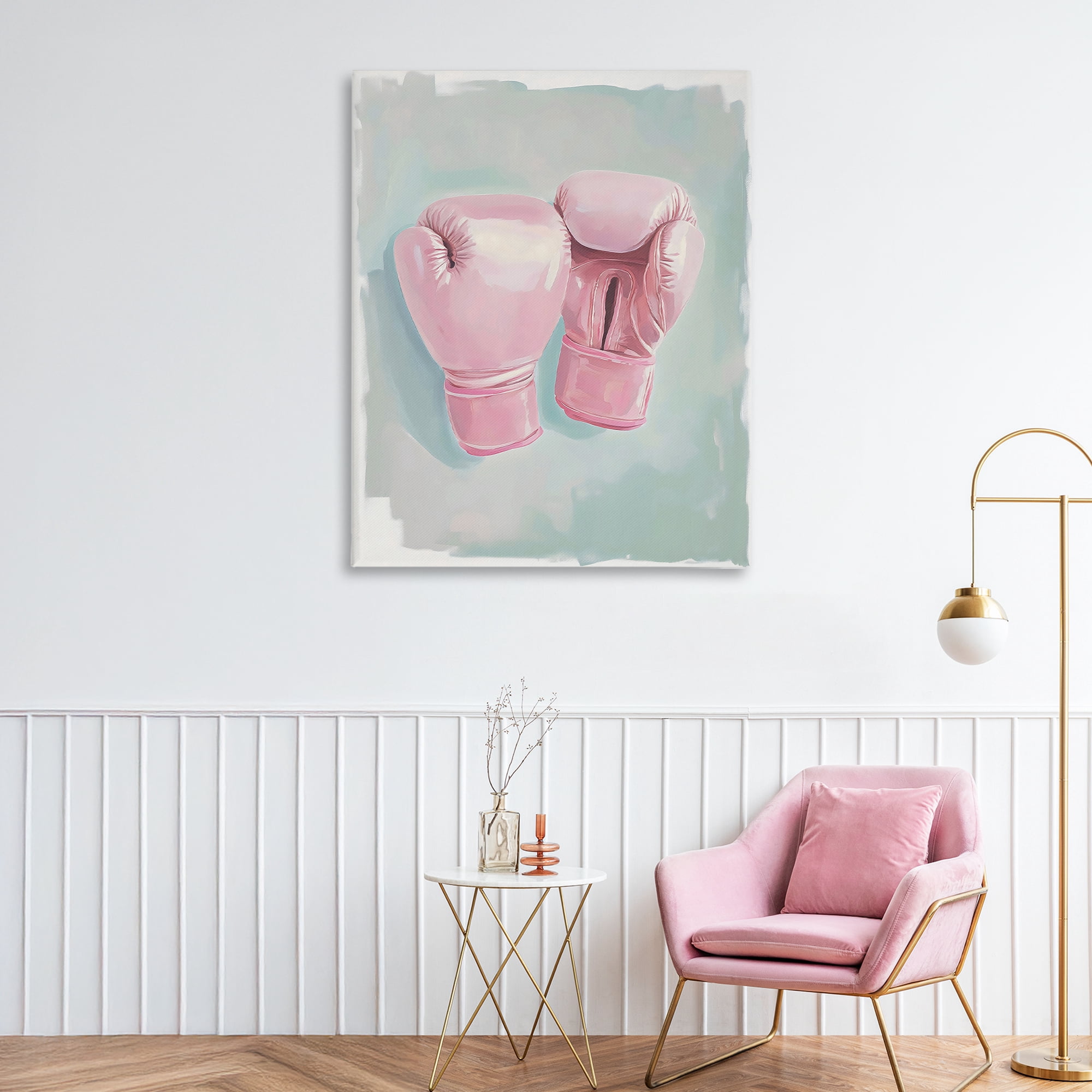 Stupell Industries Feminine Pink Boxing Gloves Canvas Wall Art, design by The Prints Vibe