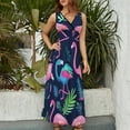 thumbnail image 4 of Flamingo Pattern Sleeveless Dress Woman Fashion Long Dresses Women's Summer Suit Dress 2025, 4 of 7