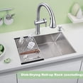 thumbnail image 3 of 33x18 In Undermount Kitchen Sink 16 Gauge 304 Stainless Steel Single Bowl 10 In Deep Flat Bottom with Grid and Drain Kit, 3 of 6
