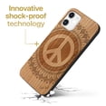 thumbnail image 3 of Case Yard Wooden Case Outside Soft TPU Silicone, Slim Fit Shockproof Wood Protective Phone Cover for Girls Boys Men and Women, Supports Wireless Charging Peace Mandala Design case for iPhone-12-Mini, 3 of 7