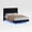 Flannel Black, variant on Upholstered Platform Bed Frame with Crystal Tufted Headboard & LED Lights - Storage Shelves, Heavy Duty Metal Slats, Noise-Free, Easy Assembly