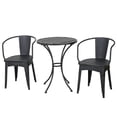 thumbnail image 3 of 3-Piece Patio Bistro Set, Outdoor Metal Bistro Set with Round Table & 2 Chairs, Outdoor Furniture Set for Porch, Garden, Deck, 3 of 7