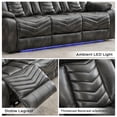 thumbnail image 3 of Manual Recliner Sofa Sets with Bass Speaker,Wireless Charger Faux Leather Manual Reclining Living Room Furniture Set, 3 of 8