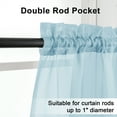 thumbnail image 5 of OVZME Sky Blue Sheer Curtains 84 inch Length 2 Panels Set, Semi Transparent Voile Rod Pocket Window Drapes for Wedding Party Backdrop, Each 42W x 84L inch，Sky Blue, 5 of 8