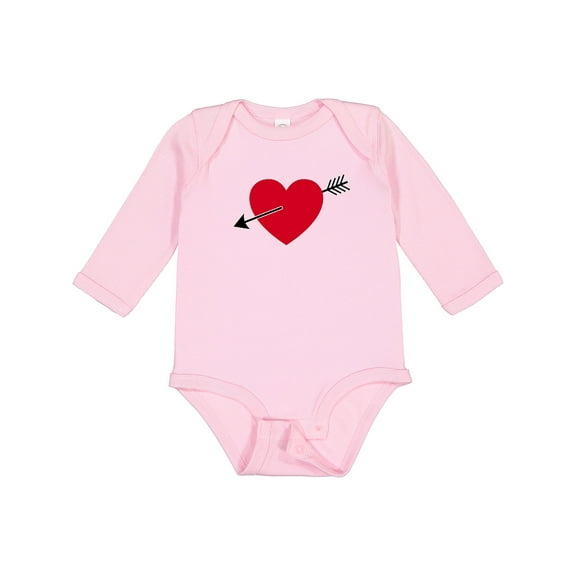Inktastic Valentines Day Heart Arrow Boys or Girls Long Sleeve Baby Bodysuit