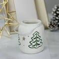 thumbnail image 2 of Northlight 4" White and Green Christmas Votive Candle Holder, 2 of 4