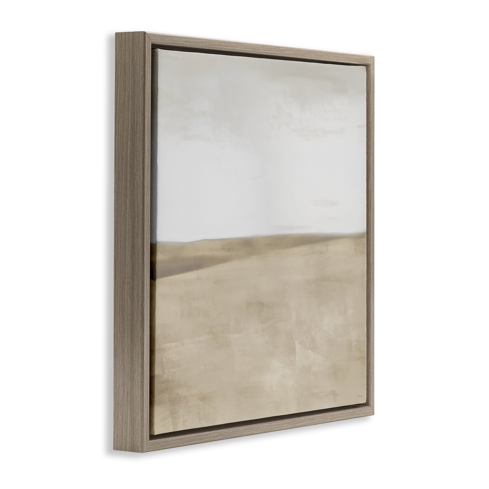 Stupell Industries Muted Smooth Hills Brown Framed Floater Canvas Wall Art, design by Dan Meneely