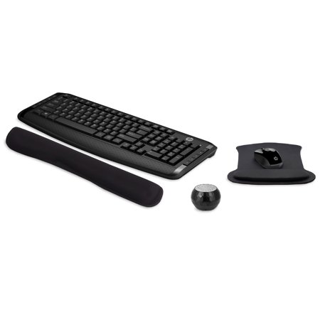 HP Wireless Keyboard & Mouse 300 PC Accessories Bundle with Gel Mouse & Wrist Pads, & Mini Bluetooth Speaker with Professional Sound, Built-in Mic & Remote Selfie Button