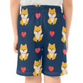 thumbnail image 3 of Corgi Heart Pattern Athletic Shorts Breathable with Comfort Fit Drawstring Casual Sweatshorts Medium, 3 of 9