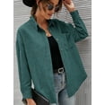 thumbnail image 6 of Jusfitsu Women’s Shacket Jacket Corduroy Long Sleeve Blouse Tops Casual Button Down Shirts for Women Oversized Top, 6 of 6